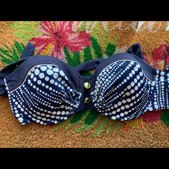 Navy Blue Swim Suit Top Strapless - Picture 4 of 4